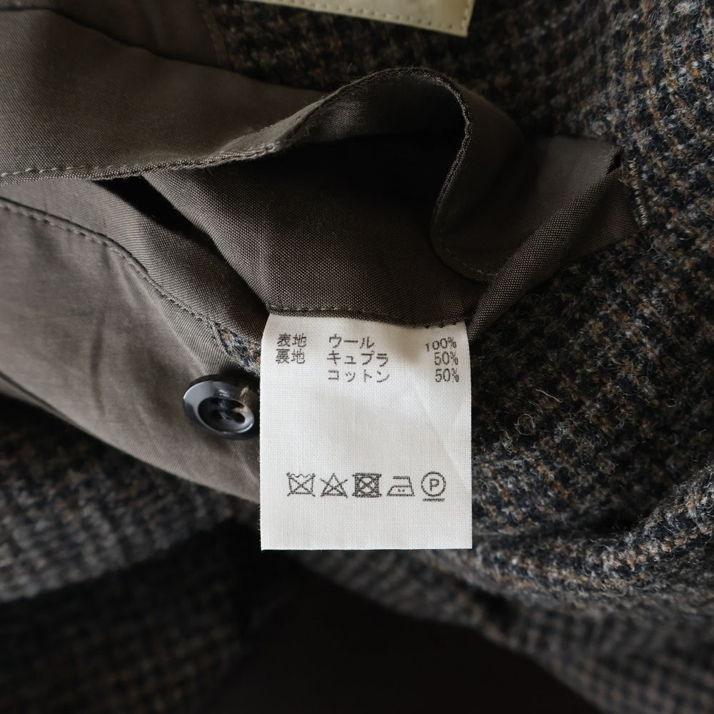 JUN MIKAMI(ジュンミカミ) WOOL JACKET ウールツイード ピークドラペル ダブルテーラードジャケット ブラウン