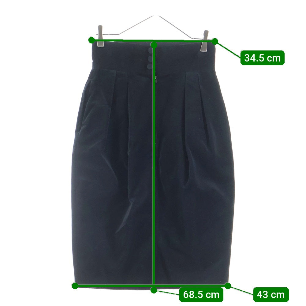 JUN MIKAMI(ジュンミカミ) ×BRISBANE MOSS ブリスベンモス ベルベット マルチタック バルーンスカート ブラック レディース