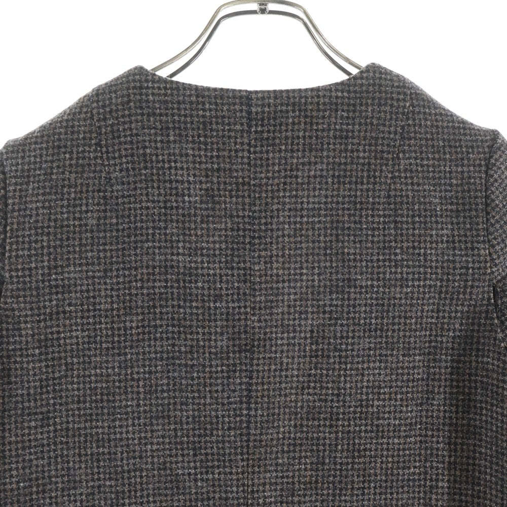 JUN MIKAMI(ジュンミカミ) 22AW ウールツイード アームピットカットアウト Vネック ミニワンピース レディース ブラウン 22AW-13H