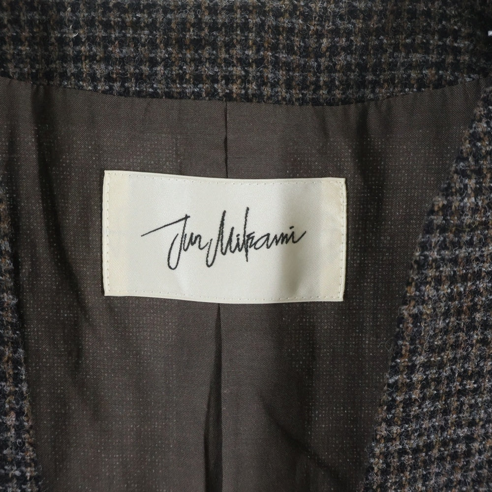 JUN MIKAMI(ジュンミカミ) 22AW ウールツイード アームピットカットアウト Vネック ミニワンピース レディース ブラウン 22AW-13H