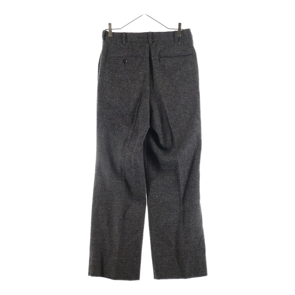 JUN MIKAMI(ジュンミカミ) 22AW ウールツイード ジップフライ ツータック スラックスパンツ ブラウン レディース 22AW-11H