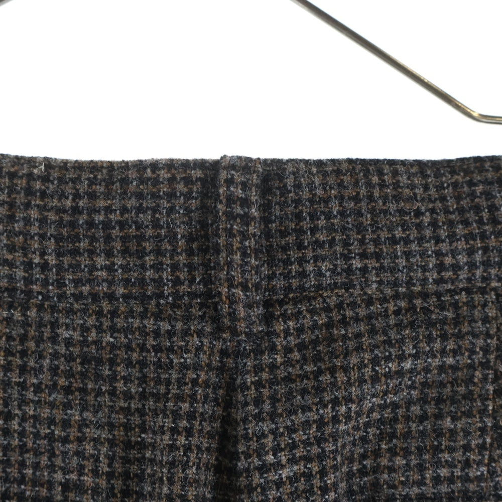 JUN MIKAMI(ジュンミカミ) 22AW ウールツイード ジップフライ ツータック スラックスパンツ ブラウン レディース 22AW-11H