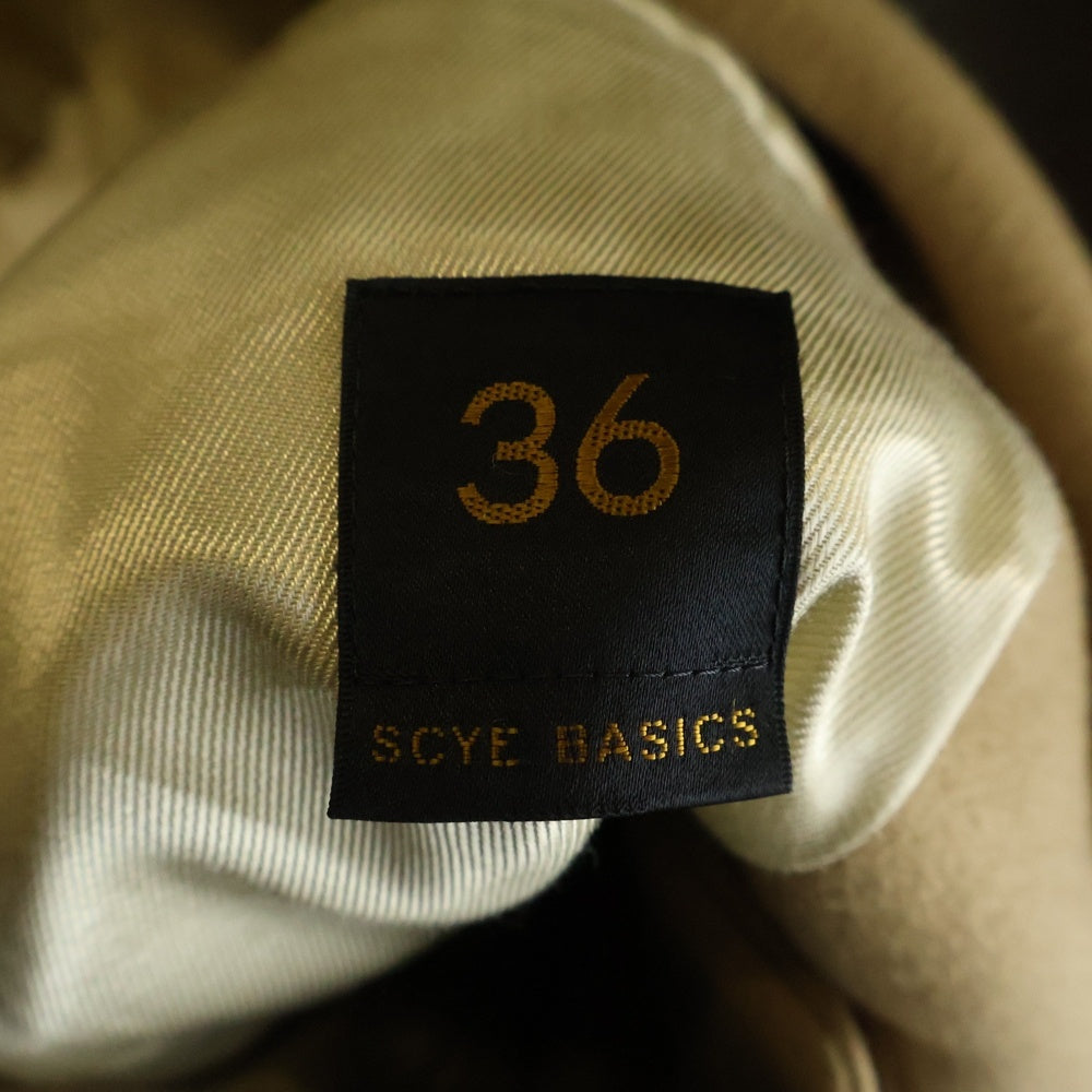 SCYE BASICS(サイベーシックス) 日本製 ウール ステンカラーコート ブラウン 5214-73380