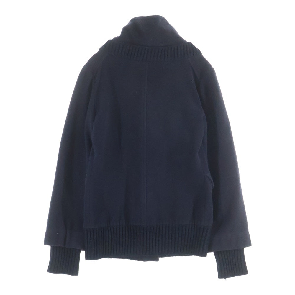 NO BRAND(ノーブランド) PATRIZIA PEPE パトリツィアペペ イタリア製 ウールアンゴラ マルチポケットデザイン スタンドカラーブルゾン ジャケット ネイビー レディース 6119M