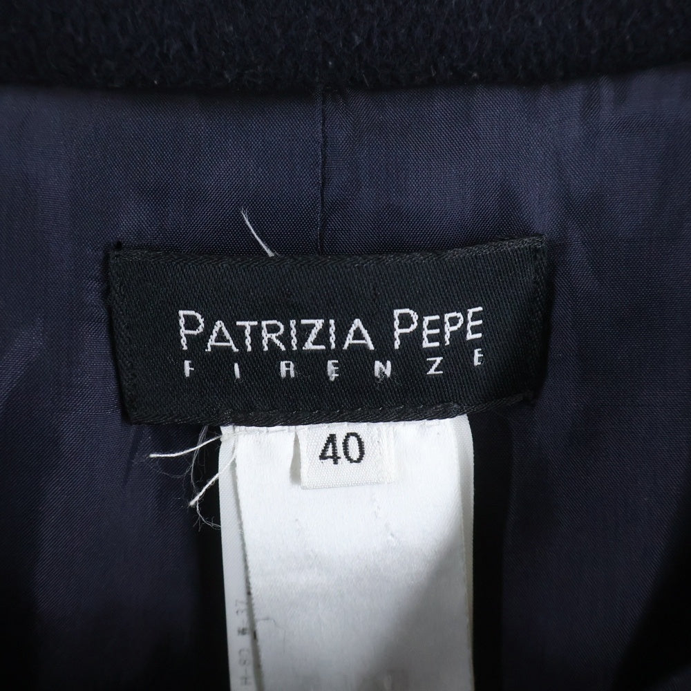 NO BRAND(ノーブランド) PATRIZIA PEPE パトリツィアペペ イタリア製 ウールアンゴラ マルチポケットデザイン スタンドカラーブルゾン ジャケット ネイビー レディース 6119M