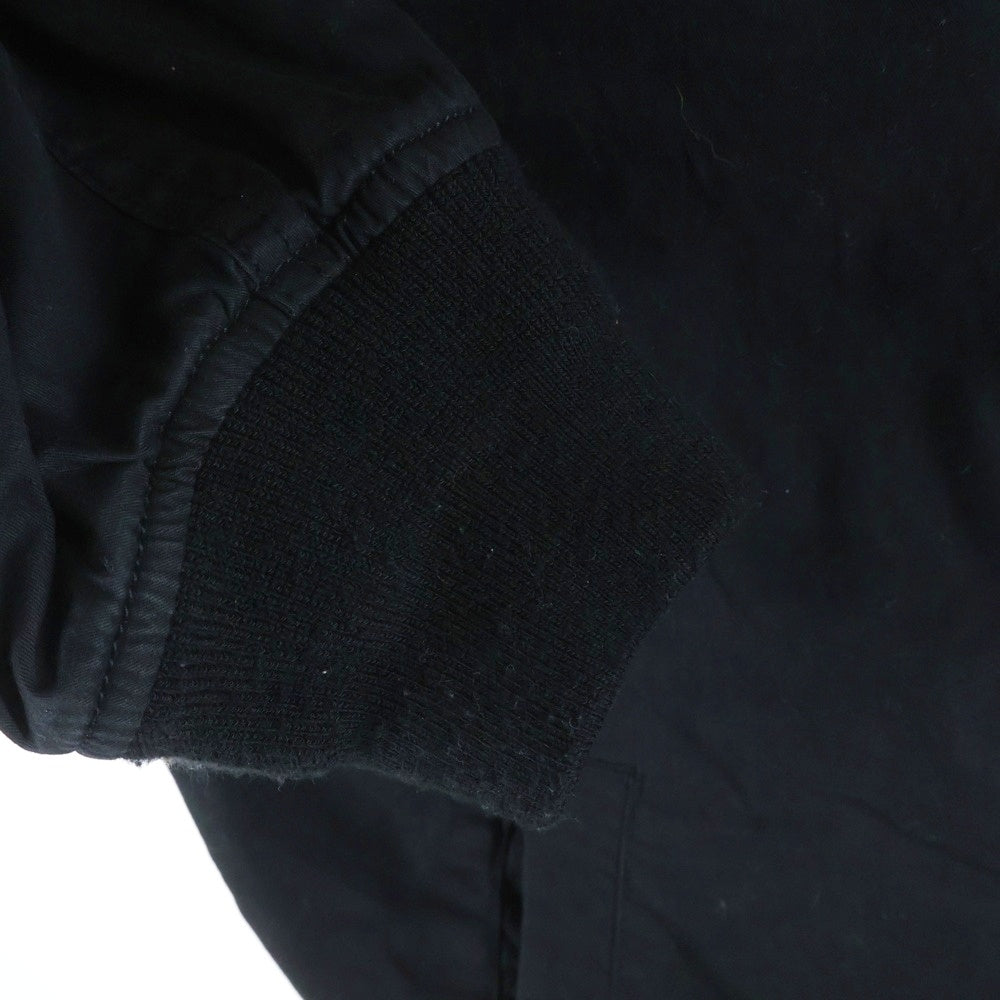 NO BRAND(ノーブランド) SURPLUS COMPANY サープラスカンパニー スリーブロゴ刺繍 ジップアップ コットン フライトジャケット ブラック 2S5-5985