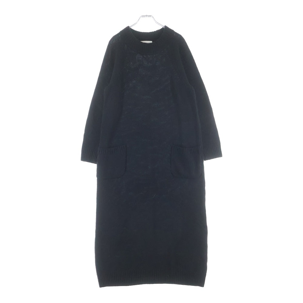 UNITED ARROWS(ユナイテッドアローズ) ダブルポケット ウールナイロン ロング ニットワンピース ブラック レディース 1966-199-0597