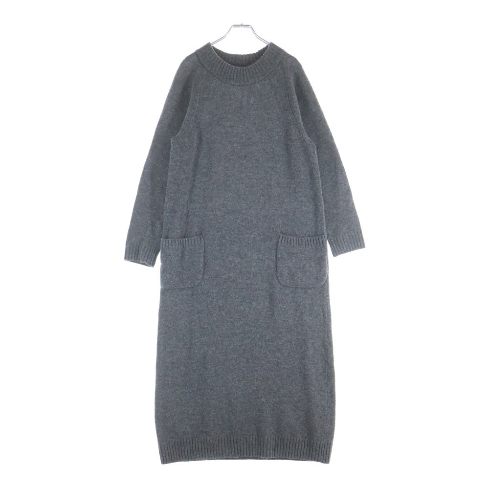 UNITED ARROWS(ユナイテッドアローズ) ダブルポケット ウールナイロン ロング ニットワンピース グレー レディース 1966-199-0597