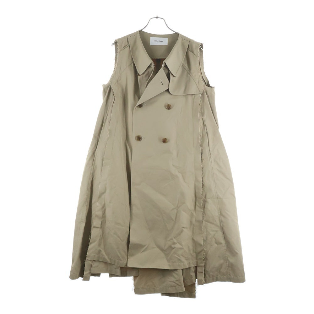 UNITED ARROWS(ユナイテッドアローズ) ×CHIKA KISADA チカキサダ カットオフデザイン ノースリーブ トレンチコート ロング ジレベスト ベージュ 5182407/CO-22009 レディース