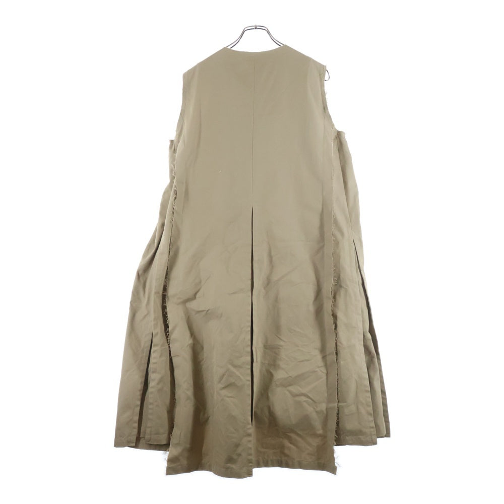UNITED ARROWS(ユナイテッドアローズ) ×CHIKA KISADA チカキサダ カットオフデザイン ノースリーブ トレンチコート ロング ジレベスト ベージュ 5182407/CO-22009 レディース