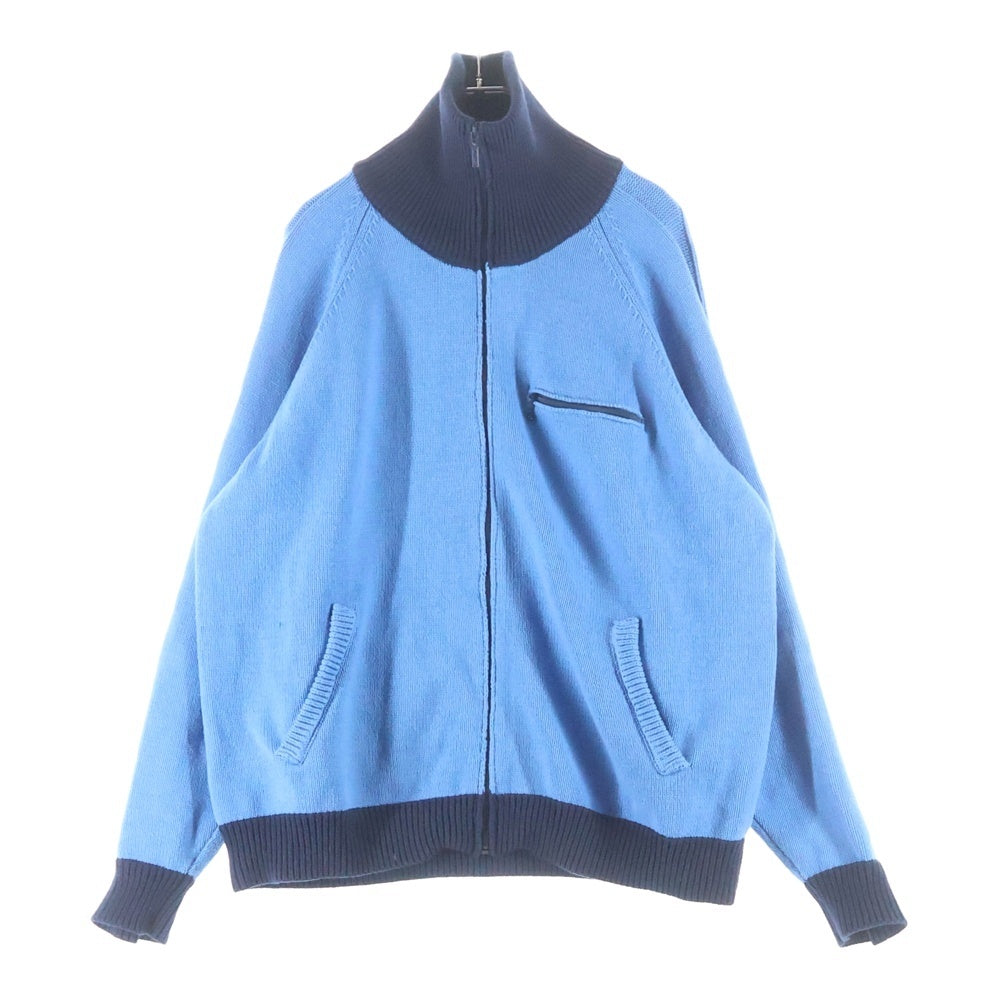 anachronorm アナクローム AN394 BICOLOR DS KNIT バイカラードライバーズニット ブルー anachronorm(アナクローム) AN394 BICOLOR DRIVERS KNIT バイカラー