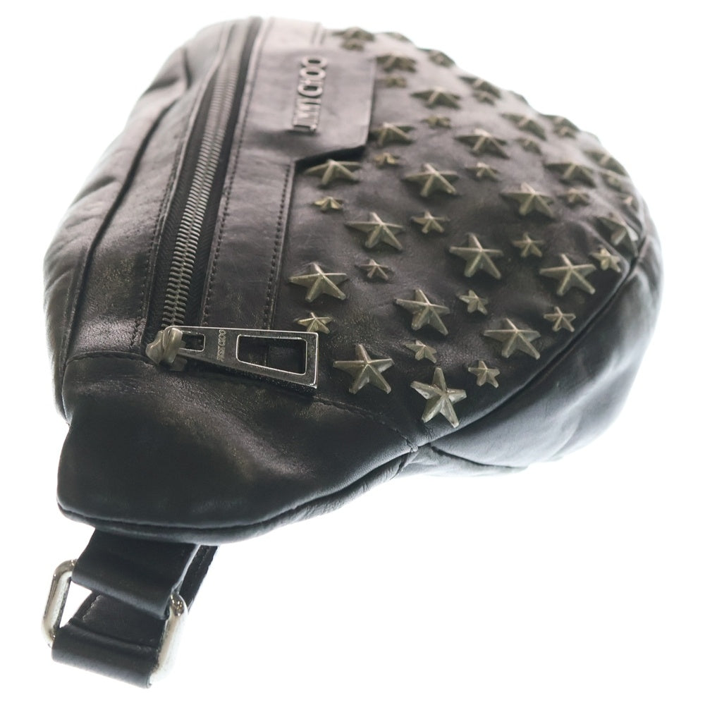 JIMMY CHOO(ジミーチュウ) DERRY BLS BLACK デリー ビーエルエス スタッズスターデザイン レザー ショルダーバッグ ブラック