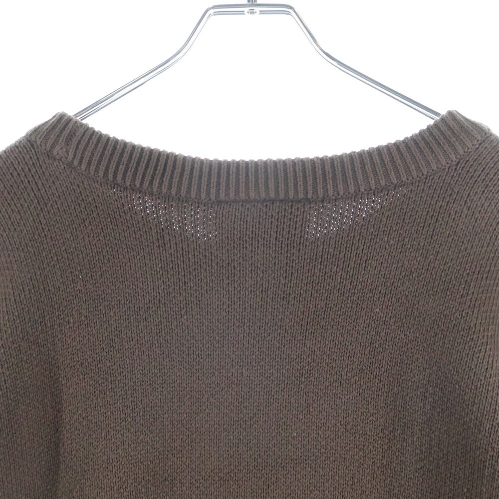 FEAR OF GOD ESSENTIALS(フィアオブゴッド エッセンシャルズ) フロントロゴデザイン コットン混 クルーネック ニット セーター ブラウン