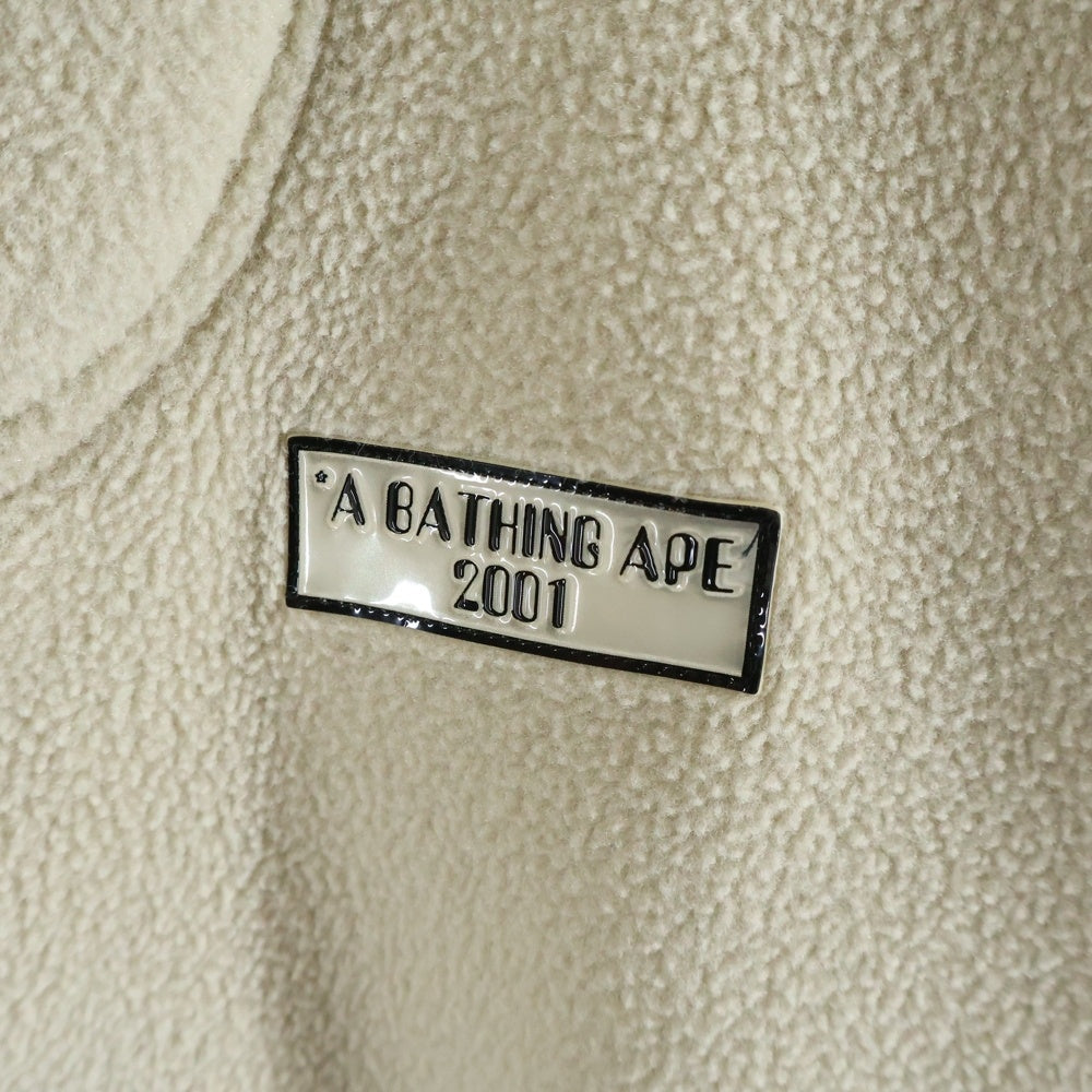 A BATHING APE(アベイシングエイプ) 00S VINTAGE POLARTEC ヴィンテージ 初期ロゴ ロゴデザイン ポーラテック ジップアップ ボアジャケット ベージュ