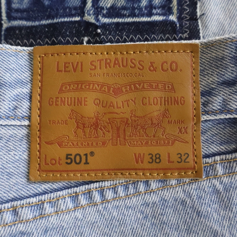 Levi's premium(リーバイスプレミアム) 501 ORIGINAL オリジナル パッチワークデザイン ボタンフライ デニムパンツ インディゴ PC9-0050I-3556
