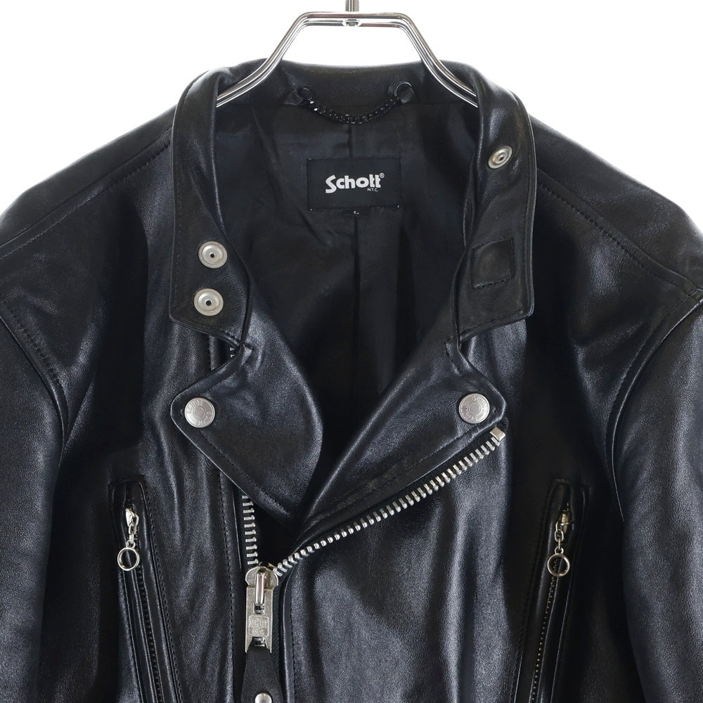 SCHOTT(ショット) DOUBLE BREAST RIDERS ダブルブレスト シープスキン ダブルライダースジャケット ブラック 7825950010