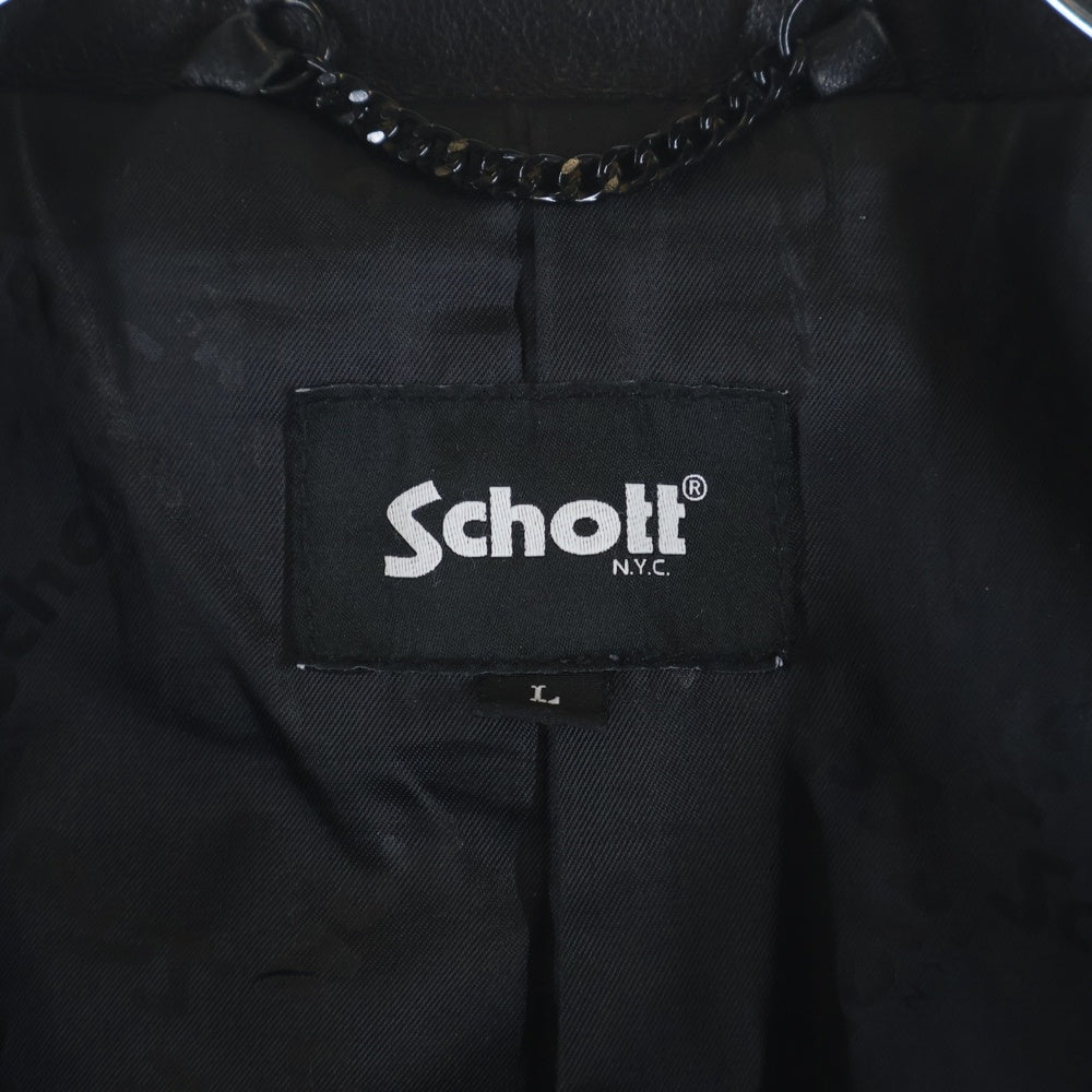 SCHOTT(ショット) DOUBLE BREAST RIDERS ダブルブレスト シープスキン ダブルライダースジャケット ブラック 7825950010