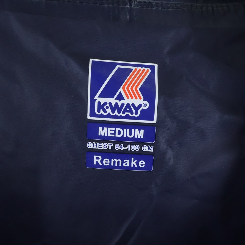 NO BRAND(ノーブランド) K-WAY ケイウェイ REMAKE 1975 CLAUDE リメイク クロード ナイロン ジップアップジャケット ネイビー K3115ZW