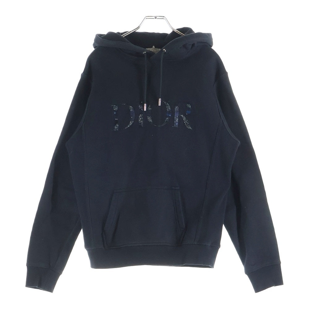 DIOR(ディオール) 21AW ×PETER DOIG ピータードイグ フロントロゴエンブロイダリー プルオーバーフーディー パーカー スウェット ブラック 143J688A0531