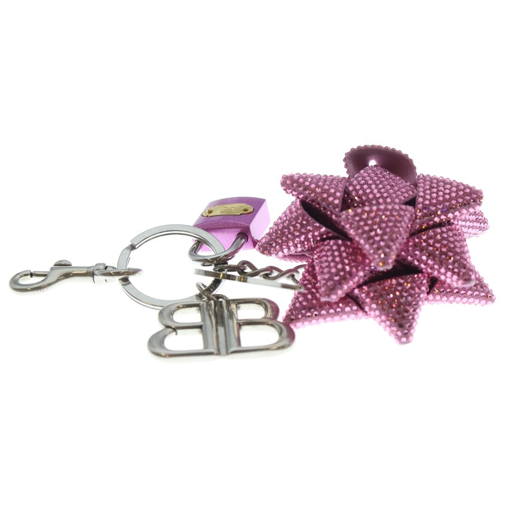 BALENCIAGA(バレンシアガ) フラワーシンボル キーホルダー キーリング ピンク/シルバー 853973 2ACBT レディース