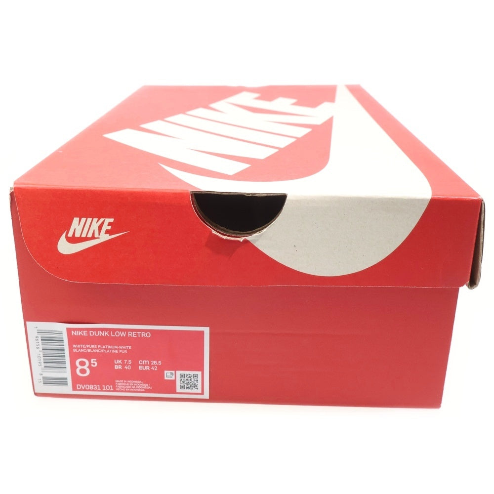 NIKE(ナイキ) DUNK LOW RETRO WHITE/PURE PLATINUM ダンク レトロ ホワイト ピュアプラチナム ローカットスニーカー ホワイト US8.5/26.5cm DV0831-101