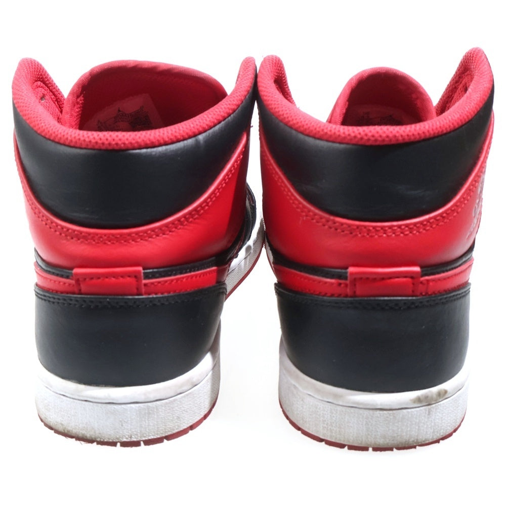 NIKE(ナイキ) AIR JORDAN 1 MID BRED TOE エアジョーダン1 ブレッドトゥ ミッドカットスニーカー ブラック/レッド US8.5/26.5cm DQ8426-060