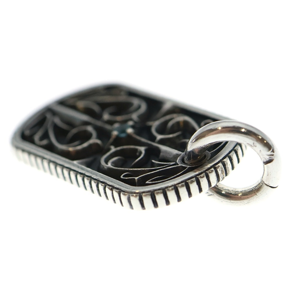 M's collection(エムズコレクション) THORN DOG TAG PENDANT ソーン ブルートパーズカスタム ドッグタグ ペンダントトップ シルバー XP-094