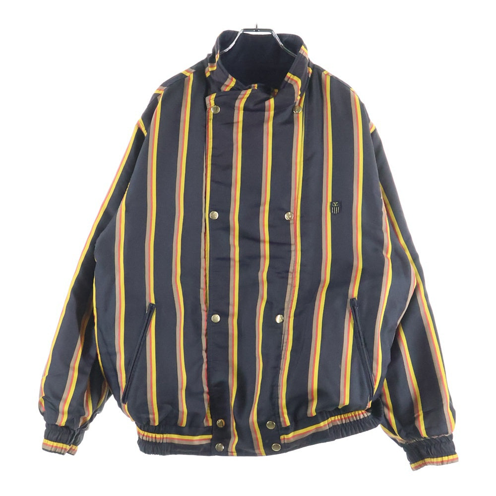 VALENTINO GARAVANI(ヴァレンチノガラヴァーニ) フロントワッペン 裏地ストライプ リバーシブル トレンチコート ネイビー