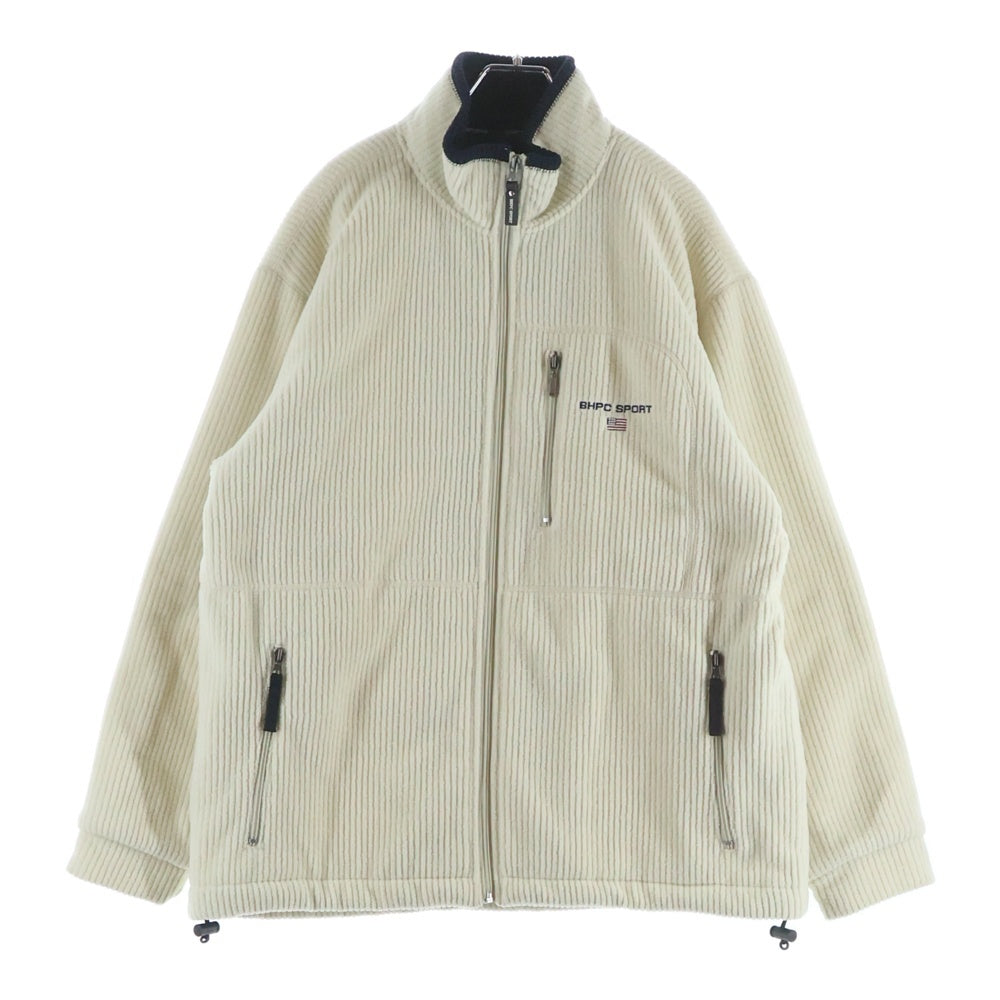 NO BRAND(ノーブランド) BEVERLY HILLS POLO CLUB (ビバリーヒルズポロクラブ) コーデュロイ ジップアップトラックジャケット ホワイト