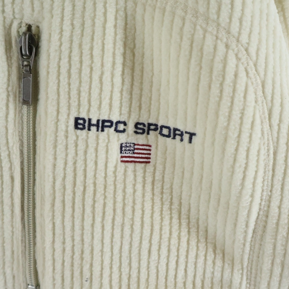 NO BRAND(ノーブランド) BEVERLY HILLS POLO CLUB (ビバリーヒルズポロクラブ) コーデュロイ ジップアップトラックジャケット ホワイト