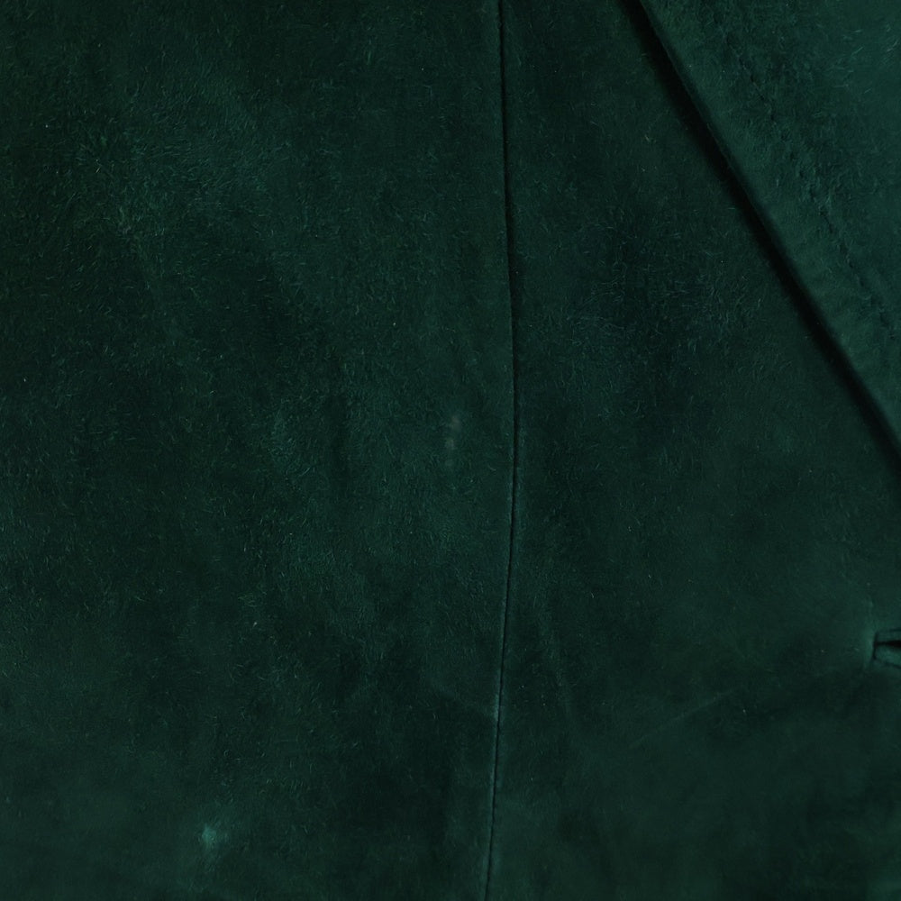 NO BRAND(ノーブランド) FUR CANADIA (ファーカナディア) スウェード シングルテーラードジャケット グリーン