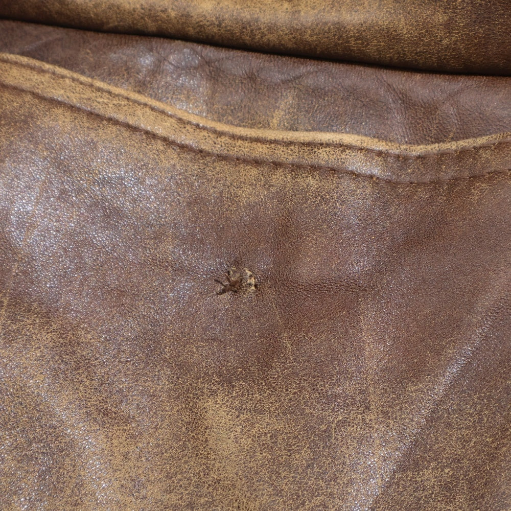 NO BRAND(ノーブランド) XERUS (クセルス) TYPE G-1 ジップアップ レザーフライトジャケット ブラウン