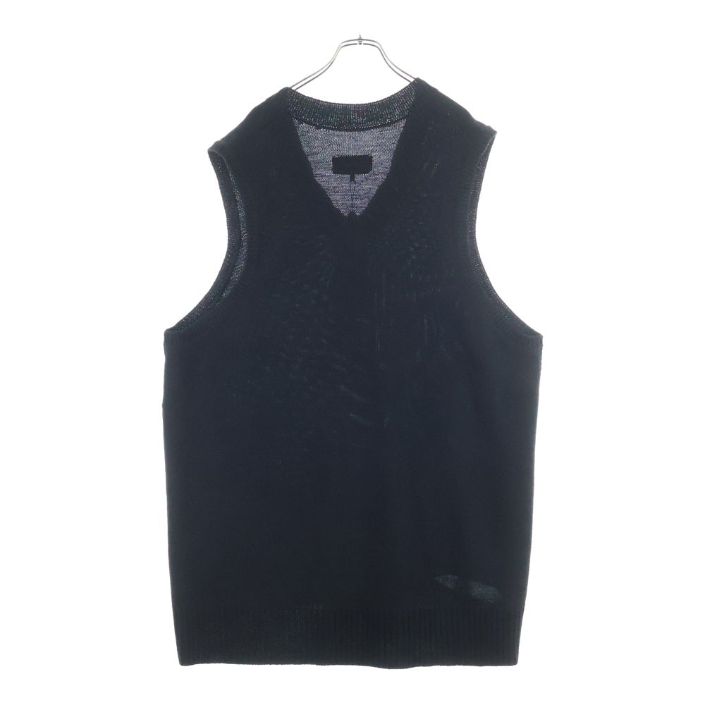 MM6 Maison Margiela(エムエムシックスメゾンマルジェラ) 25AW オーバーサイズ デストロイニットベスト ブラック S52DA0034