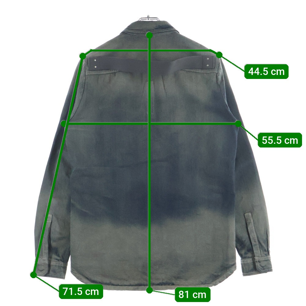 Rick Owens(リックオウエンス) 25AW FOGPOCKET OUTERSHIRT フォグポケット デニムシャツ インディゴ RU02E1237-FLW