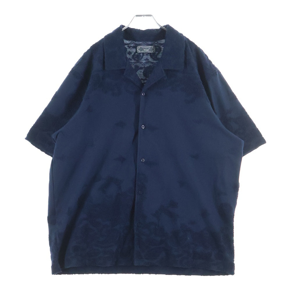 KITH(キス) 25SS Bandana Micro Terry Thompson Camp Collar Shirt バンダナマイクロテリー トンプソン キャンプカラーシャツ ネイビー