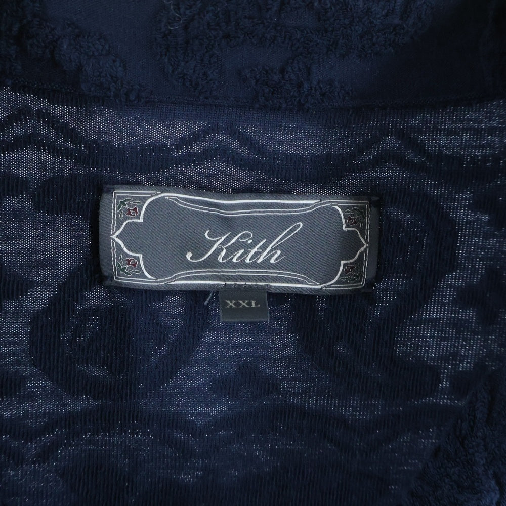 KITH(キス) 25SS Bandana Micro Terry Thompson Camp Collar Shirt バンダナマイクロテリー トンプソン キャンプカラーシャツ ネイビー