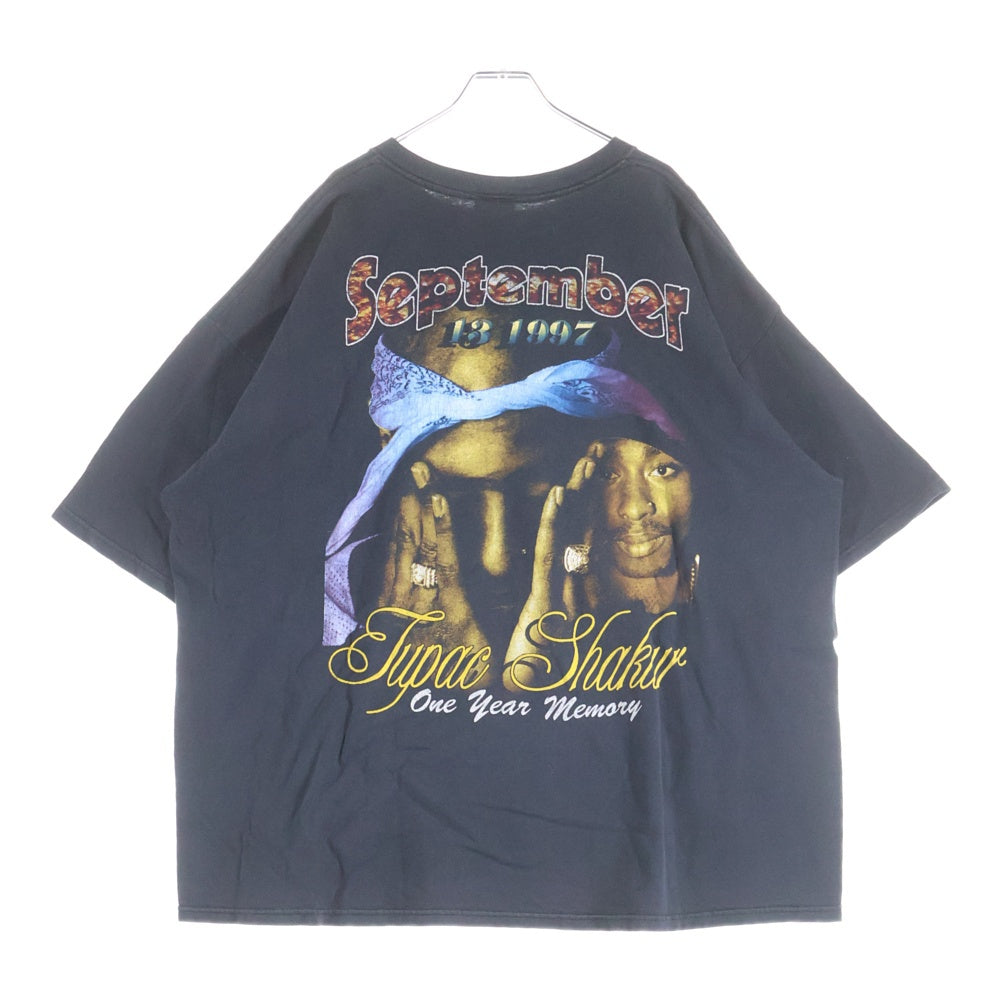 VINTAGE(ヴィンテージ) 90s 2PAC THUG LIFE MAKAVELI サグライフ 半袖Tシャツ ラップT ブラック