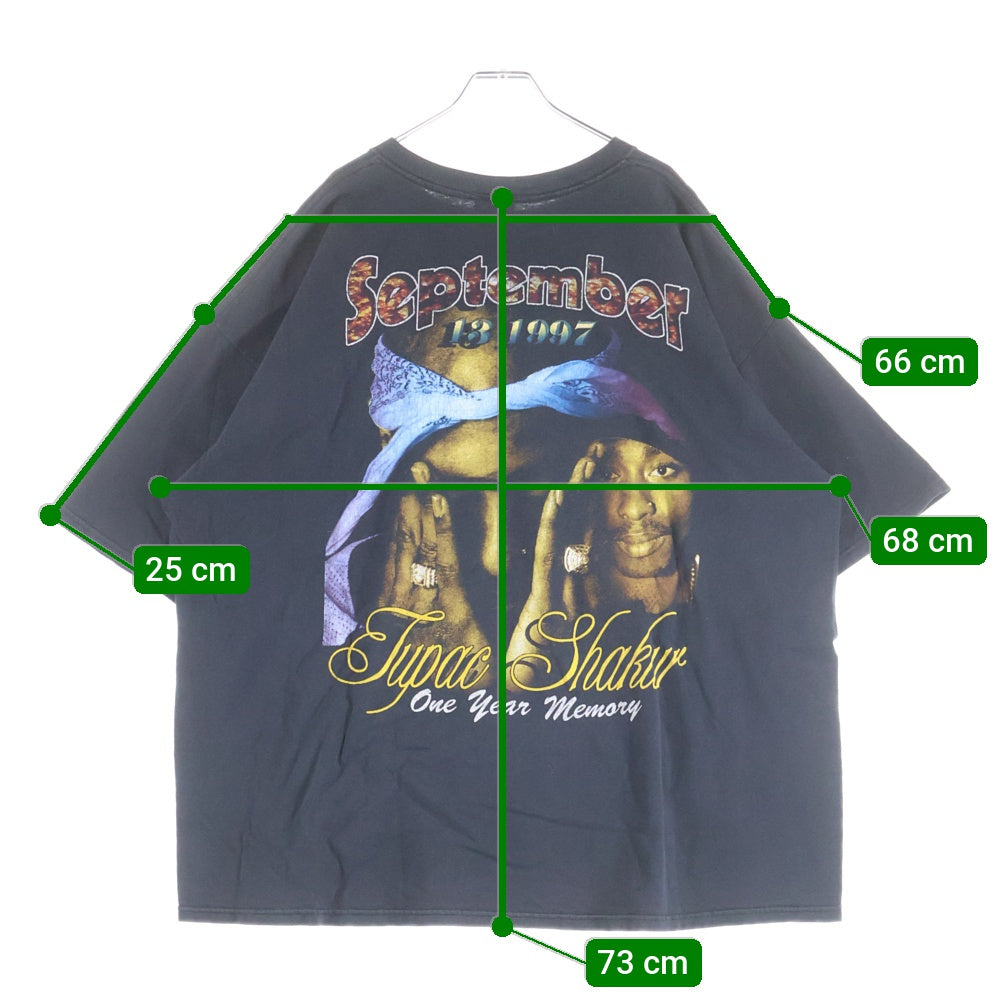 VINTAGE(ヴィンテージ) 90s 2PAC THUG LIFE MAKAVELI サグライフ 半袖Tシャツ ラップT ブラック
