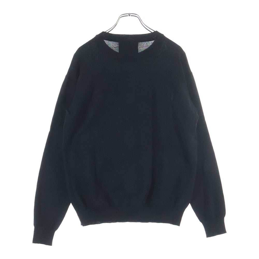 MOSCHINO(モスキーノ) ウール フロントベアーエンブロイダリー クルーネック ニットスウェット セーター ブラック QL0233100