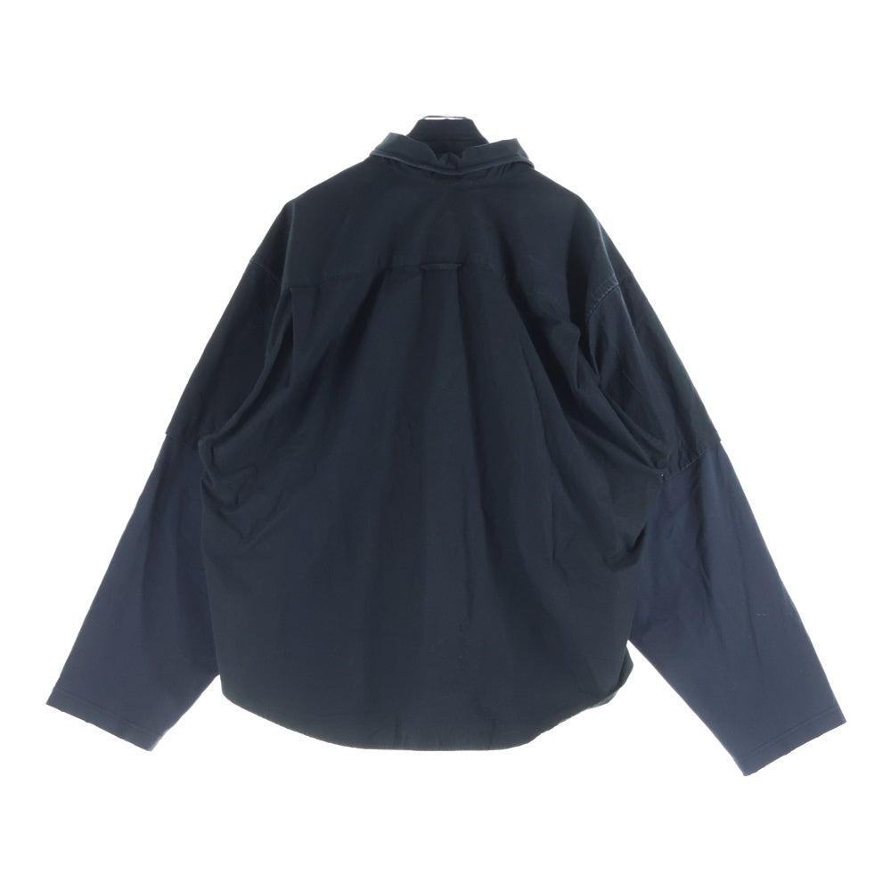 BALENCIAGA(バレンシアガ) 22SS BB ICON TROMPE LOEIL BBアイコン トロンプルイユ レイヤード 長袖シャツ ブラック 699227 TYB18