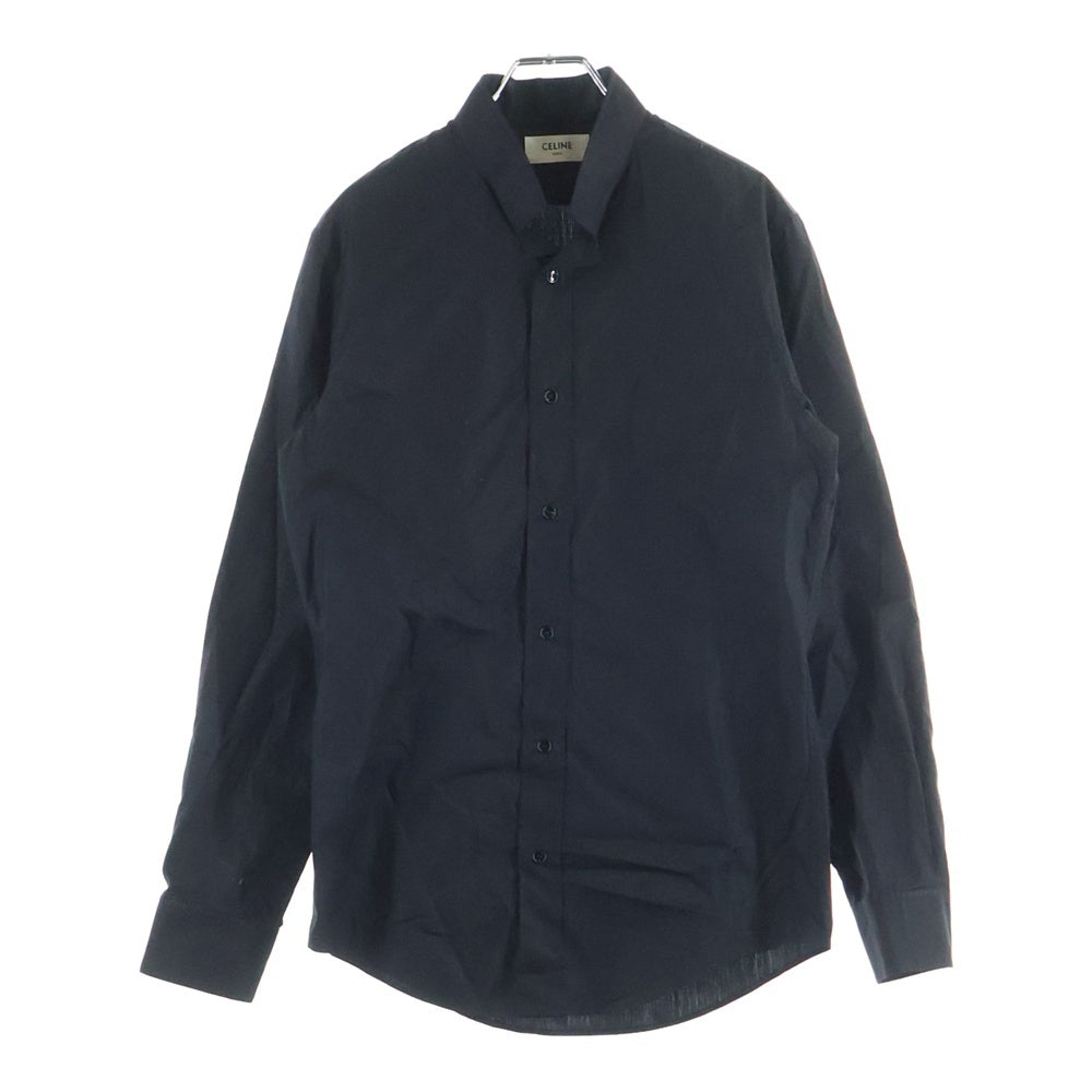 CELINE(セリーヌ) 23SS LOOSE SHIRT WITH INVERTED COLLAR IN COTTON POPLIN インバーテッドカラー コットンポプリン 長袖ルーズシャツ ブラック 2C913091F