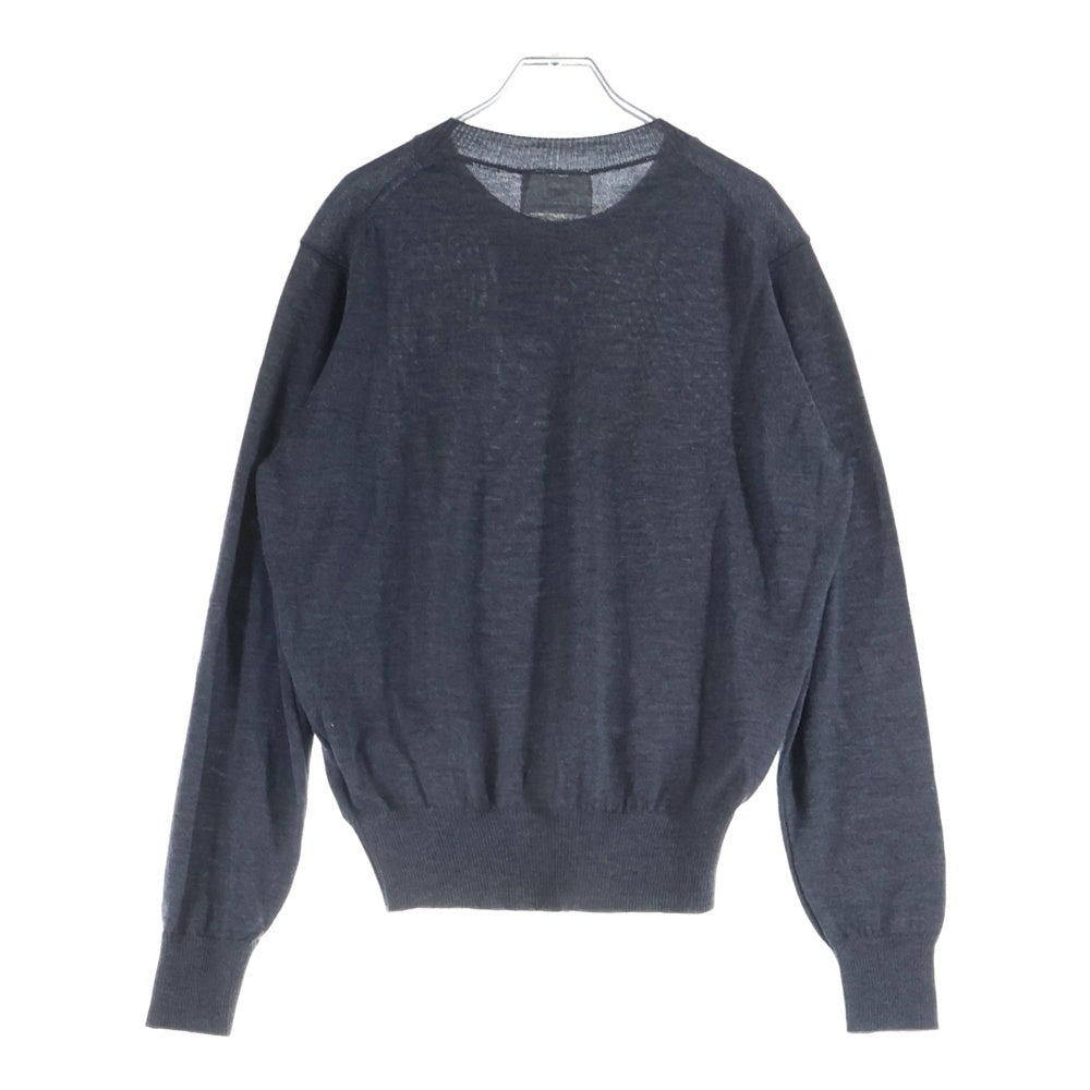 AMI Alexandre Mattiussi(アミアレクサンドルマテュッシ) Small Logo Sweater ウール クルーネック スモールロゴ ニットスウェット セーター グレー HKS111.KN0025