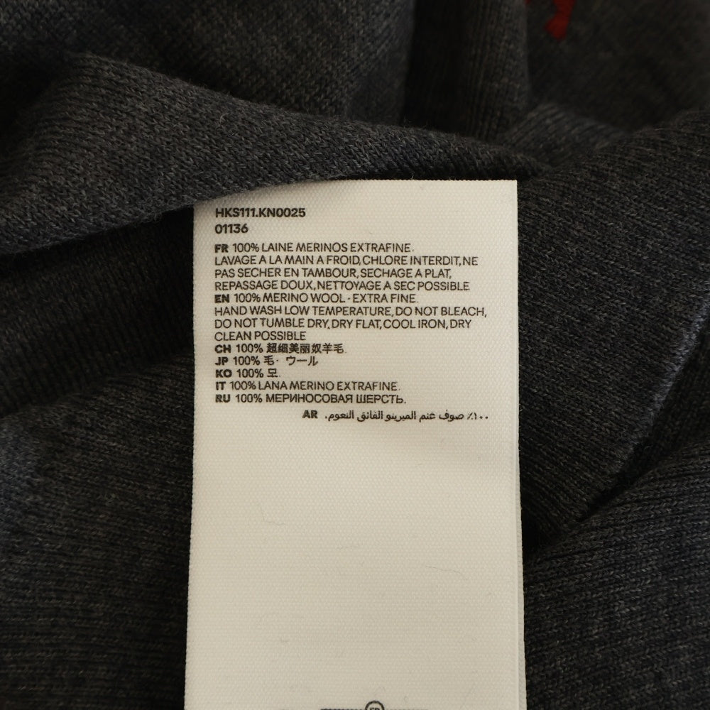 AMI Alexandre Mattiussi(アミアレクサンドルマテュッシ) Small Logo Sweater ウール クルーネック スモールロゴ ニットスウェット セーター グレー HKS111.KN0025