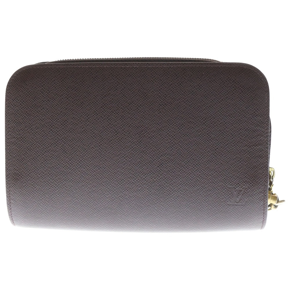 LOUIS VUITTON(ルイヴィトン) タイガ バイカル グリズリ ゴールド金具 レザークラッチバッグ ブラウン M30188