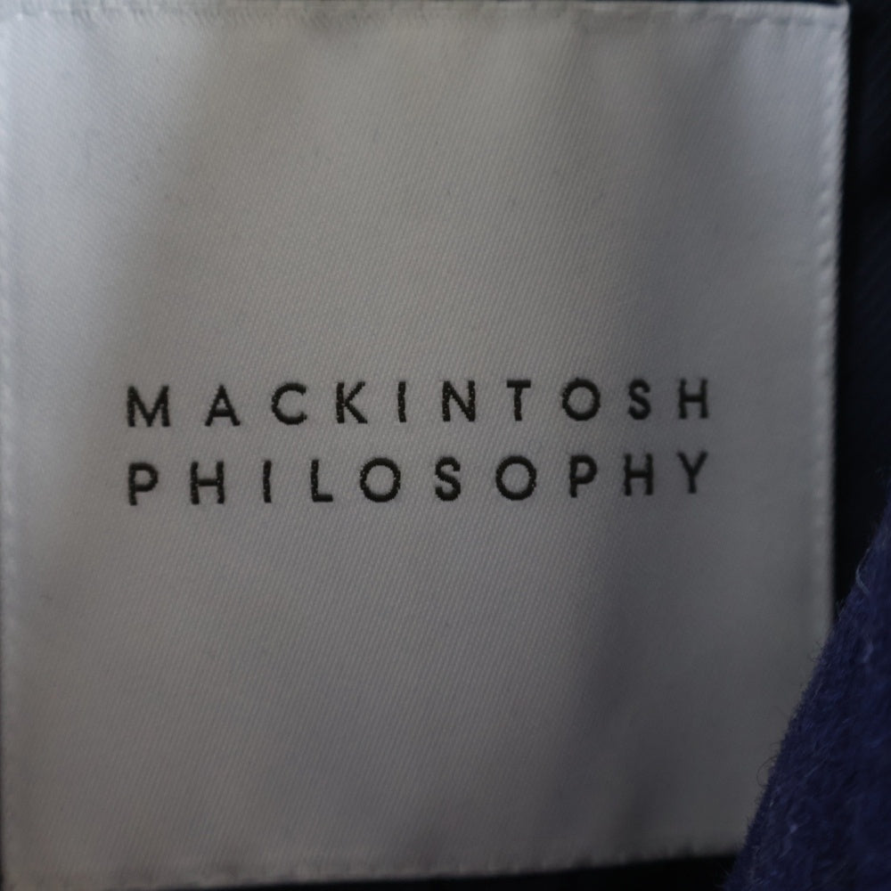 MACKINTOSH PHILOSOPHY(マッキントッシュフィロソフィー) ウール混 パンチング ステンカラーコート ネイビー H1C66-224-27