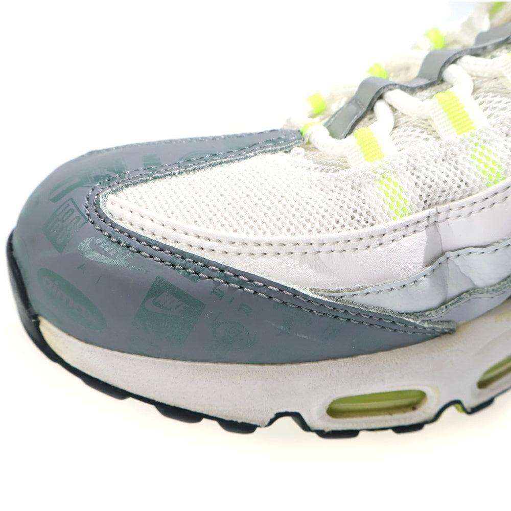NIKE(ナイキ) AIR MAX 95 GREY VOLT エアマックス グレー ボルト ローカットスニーカー ホワイト/イエロー US8.5/26.5cm DH8256-100