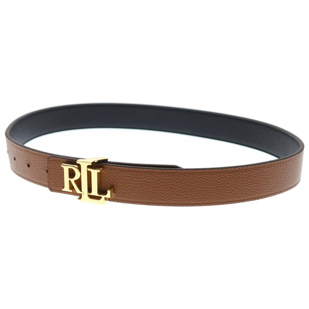 LAUREN RALPH LAUREN(ローレンラルフローレン) ロゴバックル リバーシブル レザーベルト ブラウン/ブラック