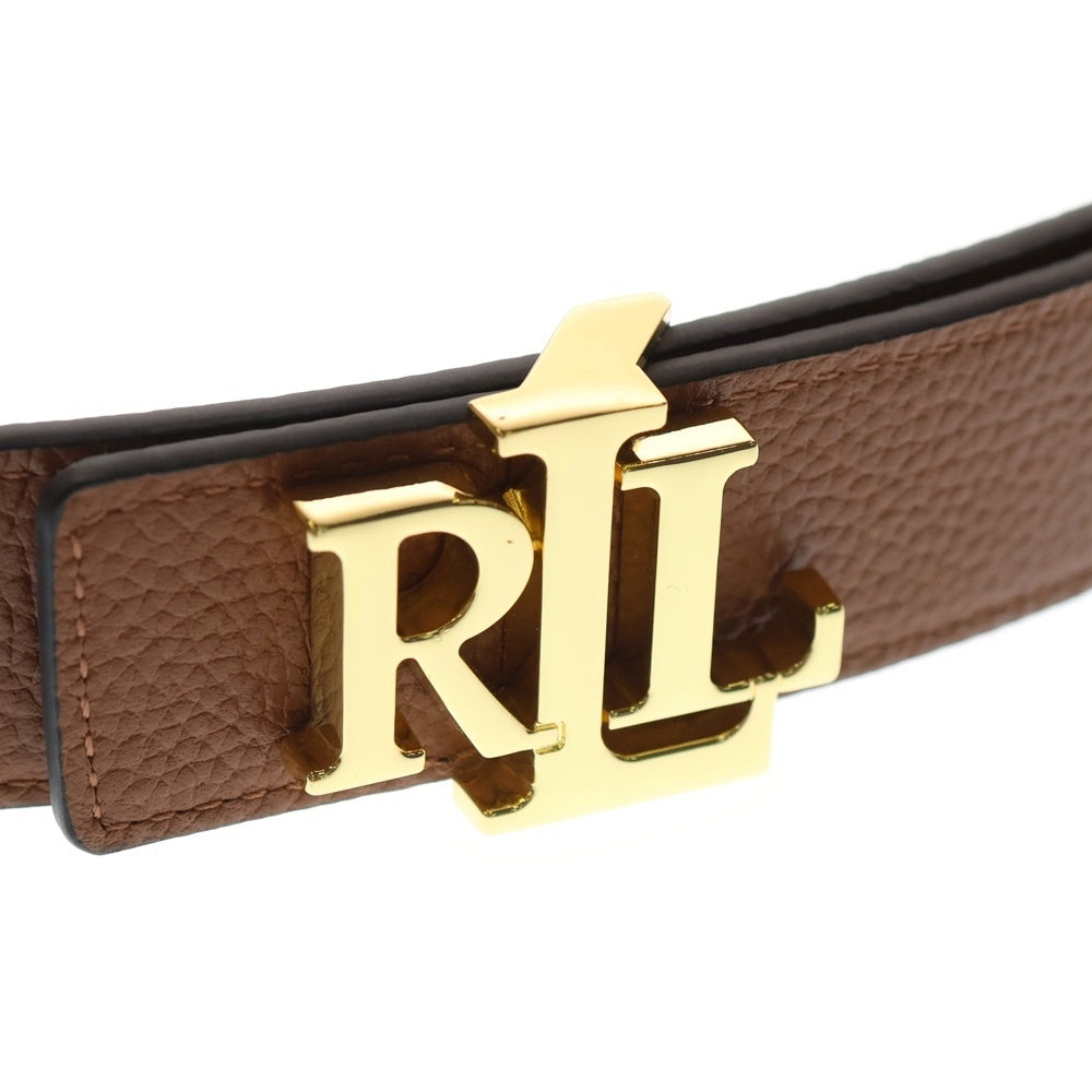 LAUREN RALPH LAUREN(ローレンラルフローレン) ロゴバックル リバーシブル レザーベルト ブラウン/ブラック