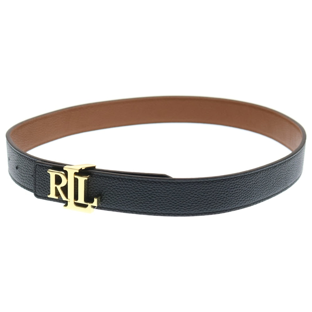 LAUREN RALPH LAUREN(ローレンラルフローレン) ロゴバックル リバーシブル レザーベルト ブラウン/ブラック