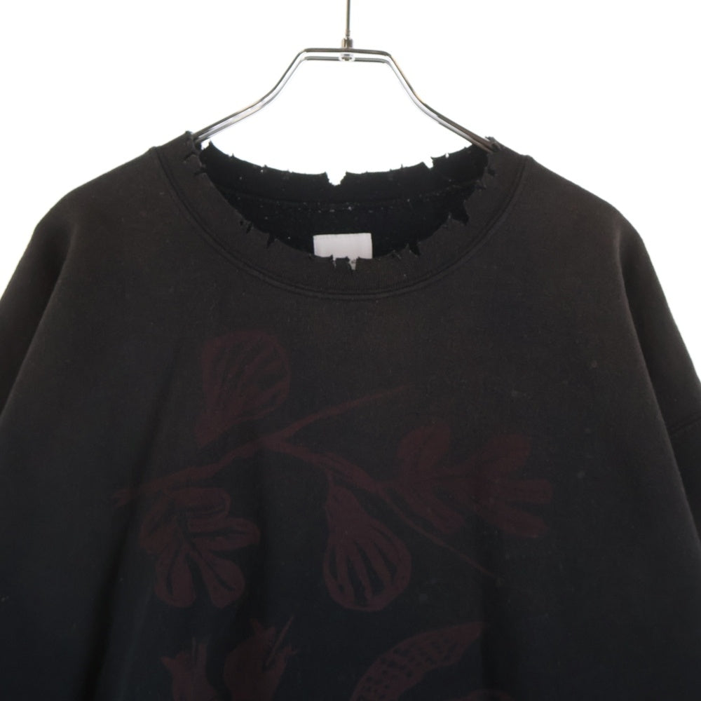 Sasquatchfabrix.(サスクワッチファブリックス) EGYPT PRINT VINTAGE SWEATSHIRT エジプト プリント ヴィンテージ プルオーバー スウェットシャツ ブラック 23SS-CSS-002
